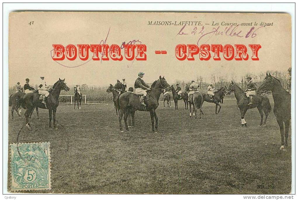 HIPPISME - HIPPODROME - Avant Le Départ D´une Course De Chevaux à Maisons Laffitte - Cheval - Dos Scané - Hippisme