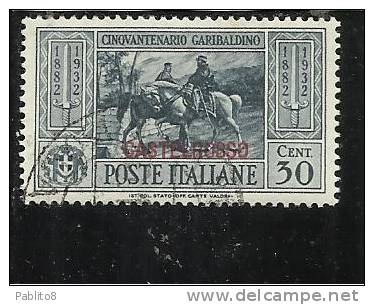 CASTELROSSO 1932 GARIBALDI CENT. 30 CENTESIMI USATO USED OBLITERE' - Castelrosso