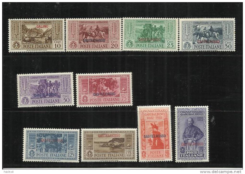 CASTELROSSO 1932 GARIBALDI SERIE COMPLETA MNH - Castelrosso