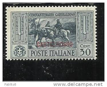 CASTELROSSO 1932 GARIBALDI 30 C MNH - Castelrosso
