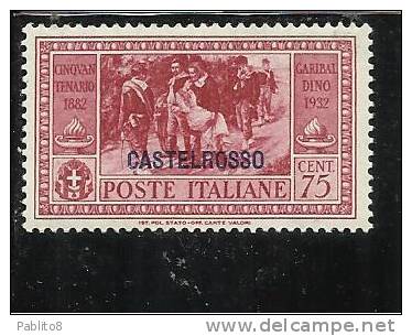 CASTELROSSO 1932 GARIBALDI 75 C MNH - Castelrosso