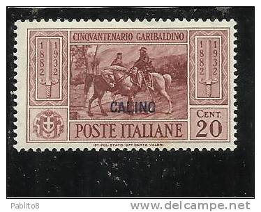 EGEO 1932 CALINO GARIBALDI 20 C MNH - Egée (Calino)