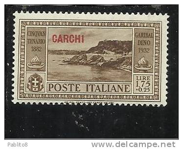 EGEO 1932 CARCHI GARIBALDI LIRE 1,75 + 25 C MNH - Aegean (Carchi)