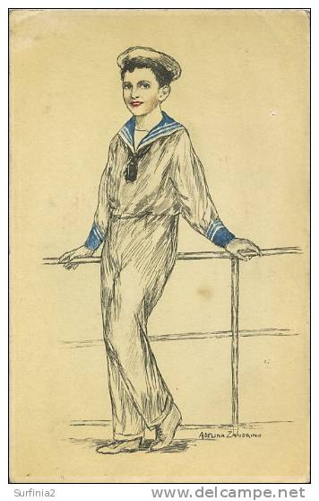 GIRL IN SAILOR'S OUTFIT By ADELINA ZANDRINO 1917 - Zandrino