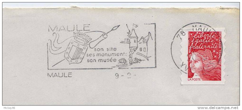 Flamme---2000--MAULE--78 -Héraldique---Site, Monuments, Musée---tp Marianne De Luquet - Briefe U. Dokumente