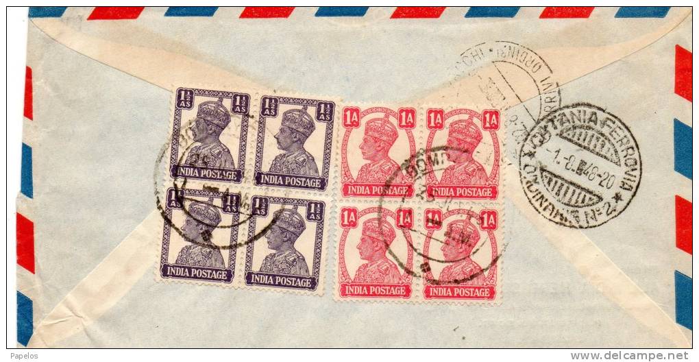 1948 LETTERA INDIA X CATANIA  ITALY - Brieven En Documenten