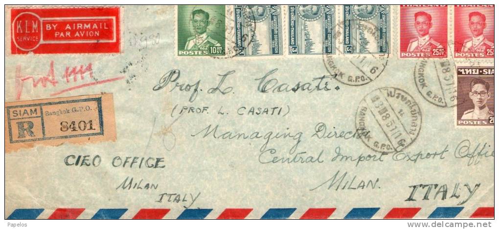 1951  LETTERA  BANGKOK       X   ITALY - Thailand