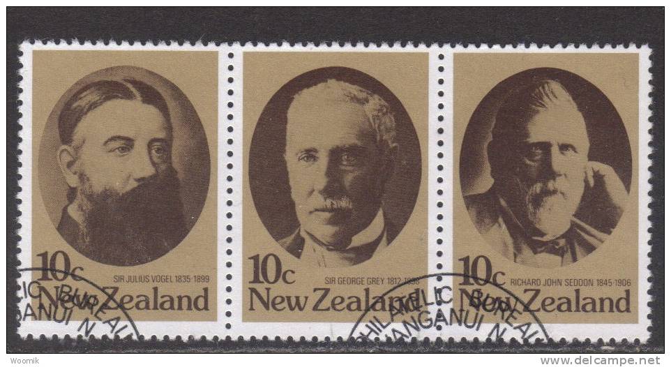 NZ ~ Statesmen (Strip Of 3) ~ SG 1185a ~ 1979 ~ Used - Other & Unclassified