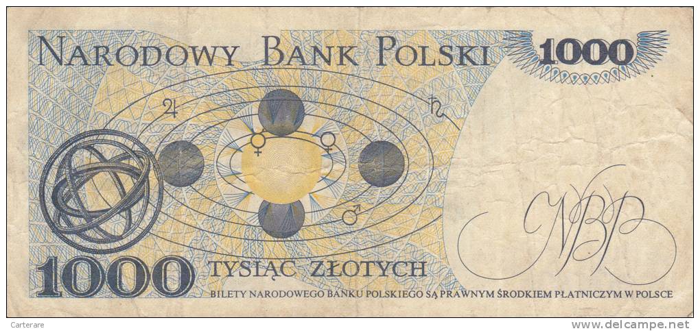 Billet  Banque POLOGNE,BANK POLSKI,1000 TYSIAC ZLOTYCH,WARZAWA 2 LYPCA 1975,numéro Z 2365132 - Poland