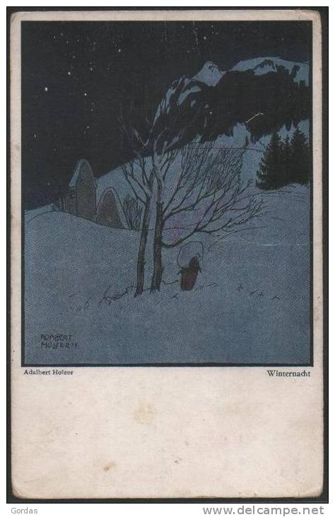 Albert Holzer - Adi - Illustrateur - Kunstler - Winternacht - Holzer, Adi
