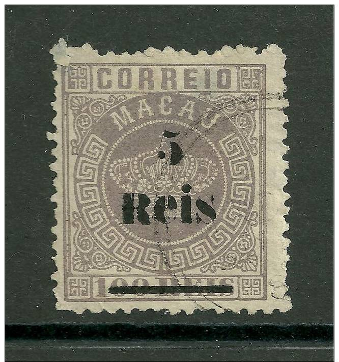 F1139 - MACAO 1887 - Crown Type, Surcharged - USED - Usati