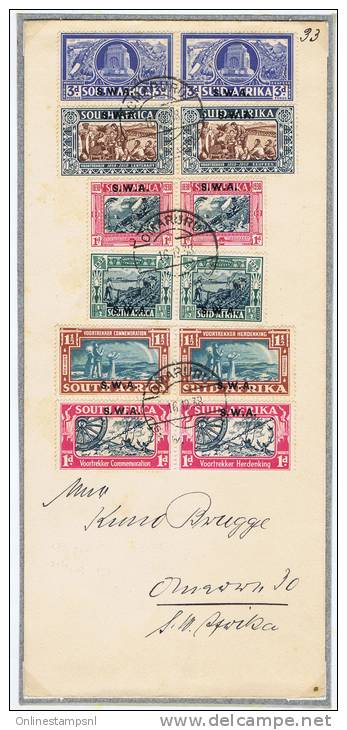 South West Africa:  Cover With  Michel 198-209, In Pairs, 1938, Cat Value € 170 - Afrique Du Sud-Ouest (1923-1990)