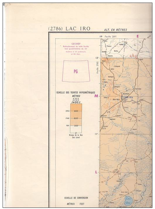 CARTE  Aeronautique Du Monde  AFRIQUE 2786 LAC IRO Centre Afrique - Cartes Géographiques