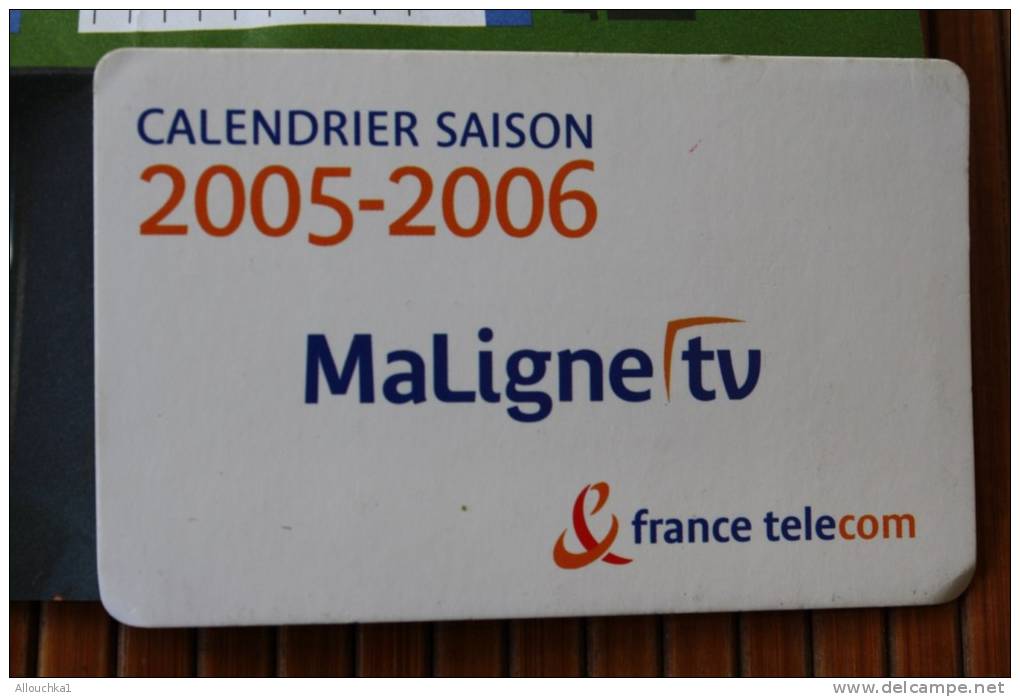 THEME FOOT BALL LIGUE 1CALENDRIER  MATCHS ALLER/R SAISON 2005/2006  + 2 CARTES  CANAL+MALIGNE TV FRANCE TELECOM - Trading Cards