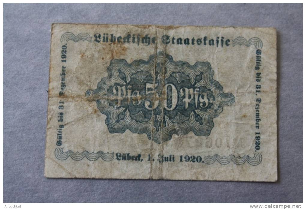 1920 LUBELISH  50 PFENNING   Banknoten DEUTSCHE GERMANY ALLEMAGNE BILLET  DE BANQUE Banconota REPUBLIQUE DE  WEIMAR - Other & Unclassified