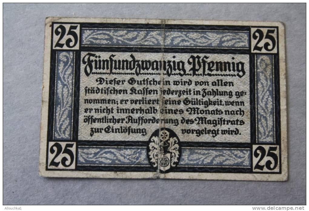 1920 ERFURT  25 PFENNING   Banknoten DEUTSCHE GERMANY ALLEMAGNE BILLET  DE BANQUE Banconota  BANK REPUBLIQUE DE  WEIMAR - Deutsche Golddiskontbank