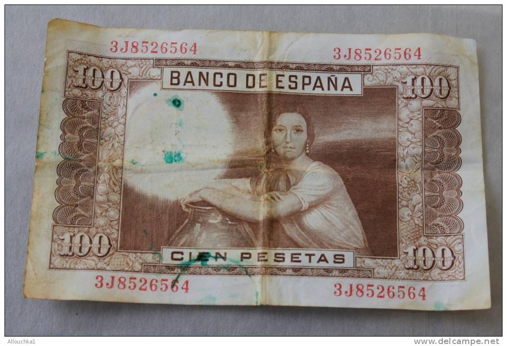 EL BANCO ESPANA 1953 BILLET  DE BANQUE Banconota  BANK 100 PESETAS - Otros & Sin Clasificación