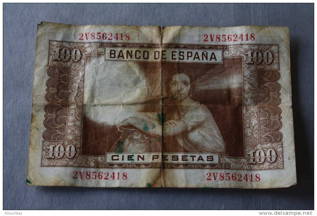 EL BANCO ESPANA 1953 BILLET  DE BANQUE Banconota  BANK 100 PESETAS - Other & Unclassified
