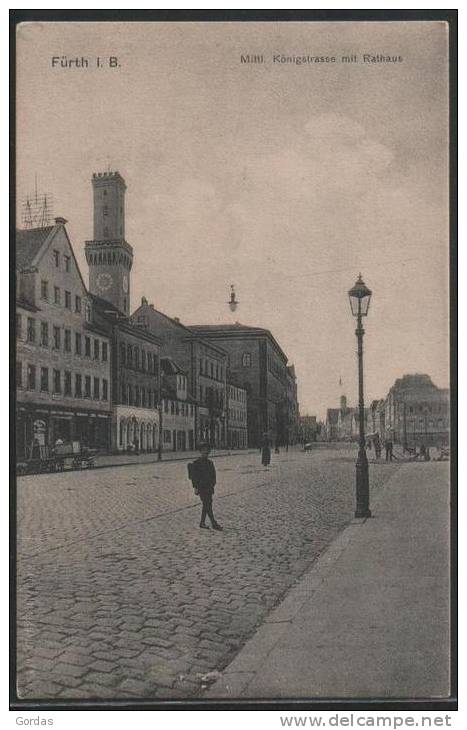 Germany - Furth - I.B. - Mittl. Konigstrasse Mit Rathaus - Furth