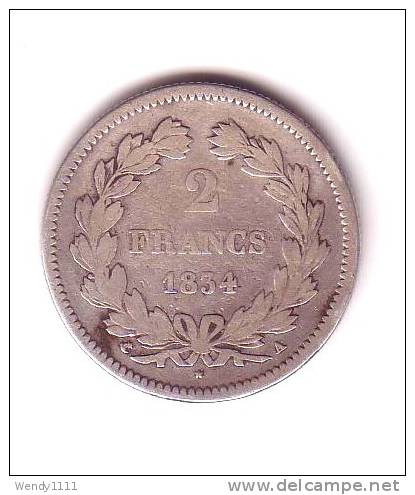 2  FRANCS LOUIS PHILIPPE 1834A - 2 Francs