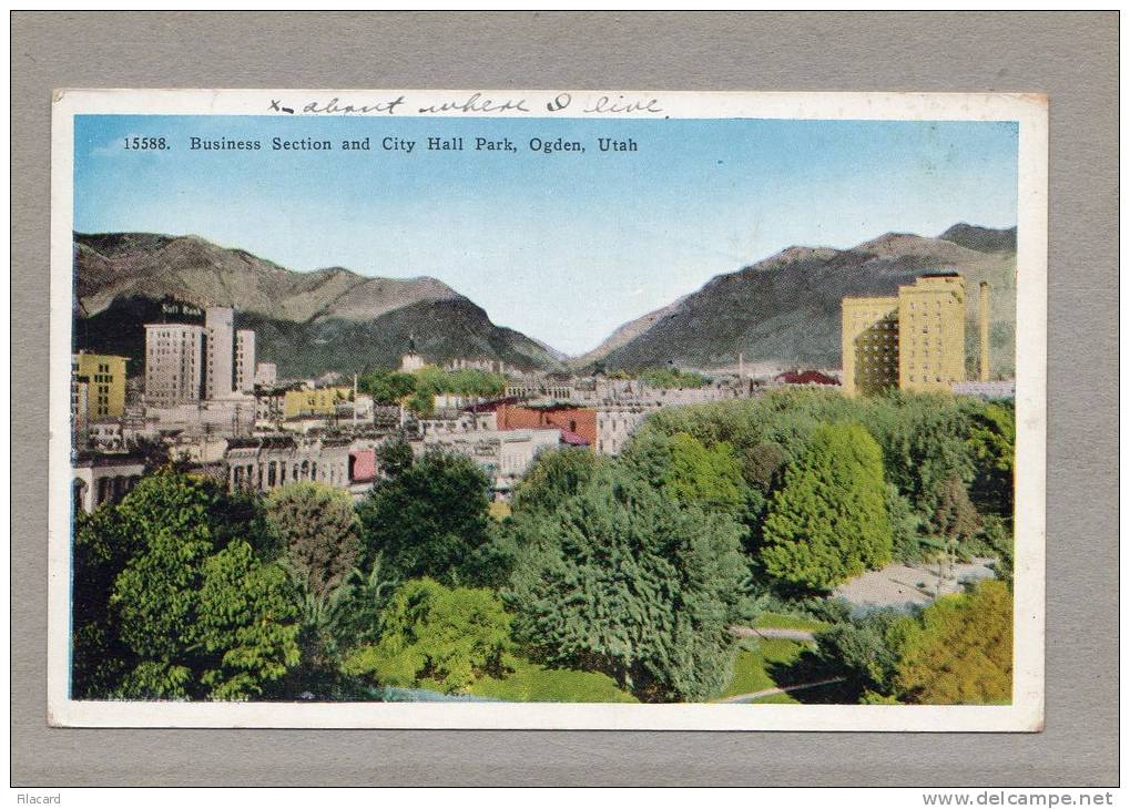 21878   Stati  Uniti,  Utah,  Ogden,  Business  Section  And  City  Hall  Park,  NV  (scritta) - Ogden