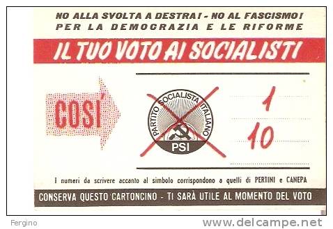 2419/A/FP/11- POLITICA - PARTITO SOCIALISTA: SANTINO ELETTORALE DI: SANDRO PERTINI - Other & Unclassified