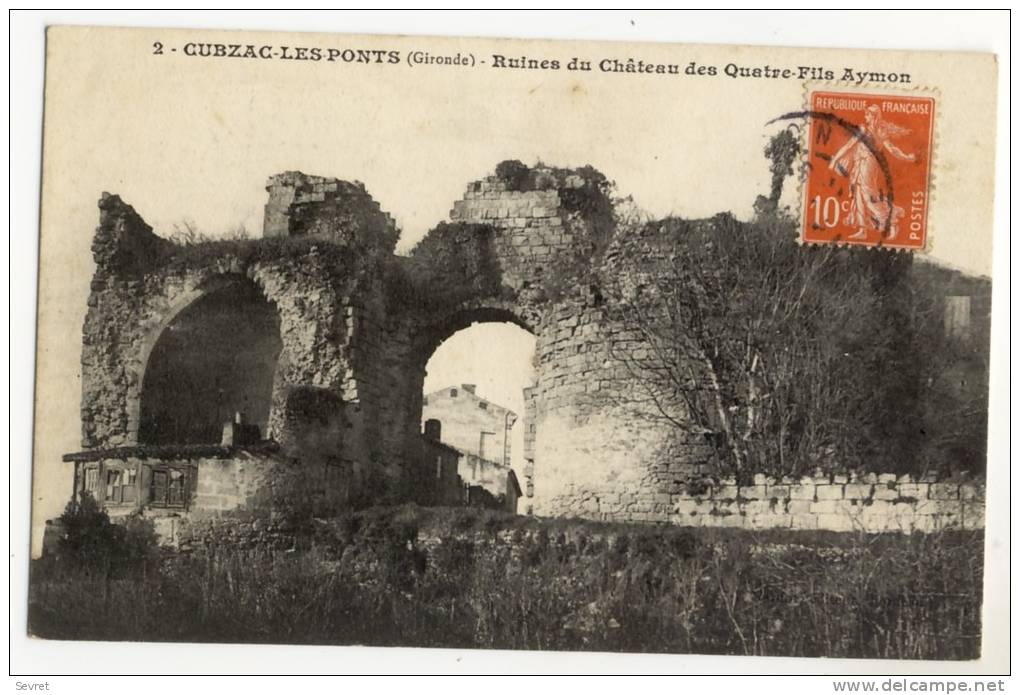 CUBZAC Les PONTS. -  Ruines Du Château Des Qutre-Fils Aymon - Cubzac-les-Ponts