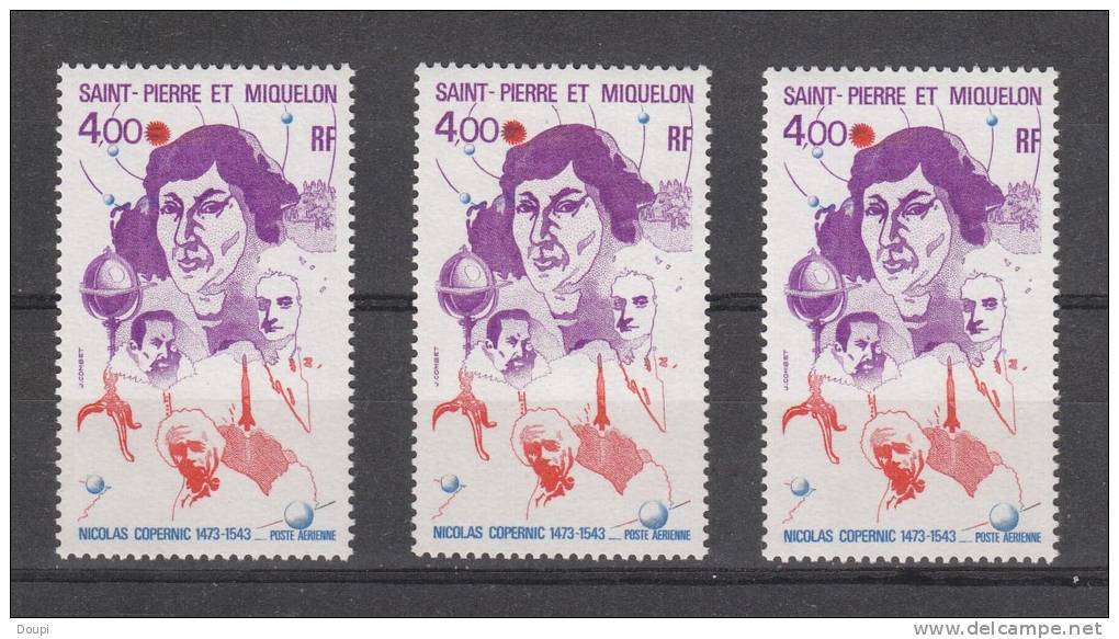 3 X YT P.A. 59 - COPERNIC - Unused Stamps