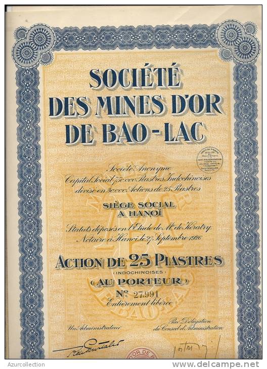 MINES D'OR DE BAO LAC . HANOI - Azië