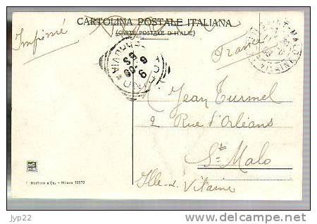 Jolie CP Ancienne Italie Torino Turin Ponte Umberto E Monte Dei Cappuccini CAD Torino Ferrovia 9-06-1908 Pour Mr Turmel - Bruggen