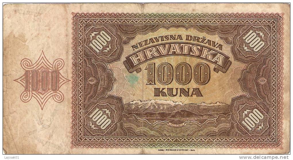 Croatia 1000 Kuna 1941.  P-4 - Croatia