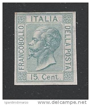 REGNO D'ITALIA -SAGGIO-1864 Valore Nuovo Da 15 C. Con Effigie Di V.E. II° Fondo Lineato E Filgr. Corona -ottime Cond. - Ungebraucht