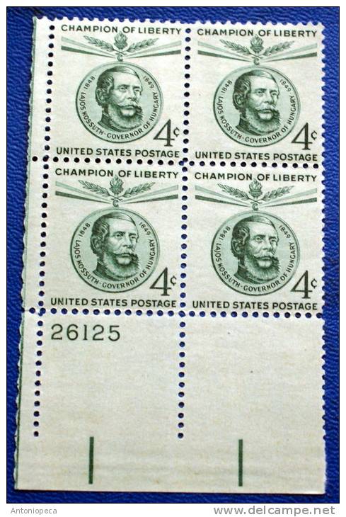 USA 1958 CHAMPION OF LIBERTY KOSSUTH  BLOCK MNH** - Blocchi & Foglietti