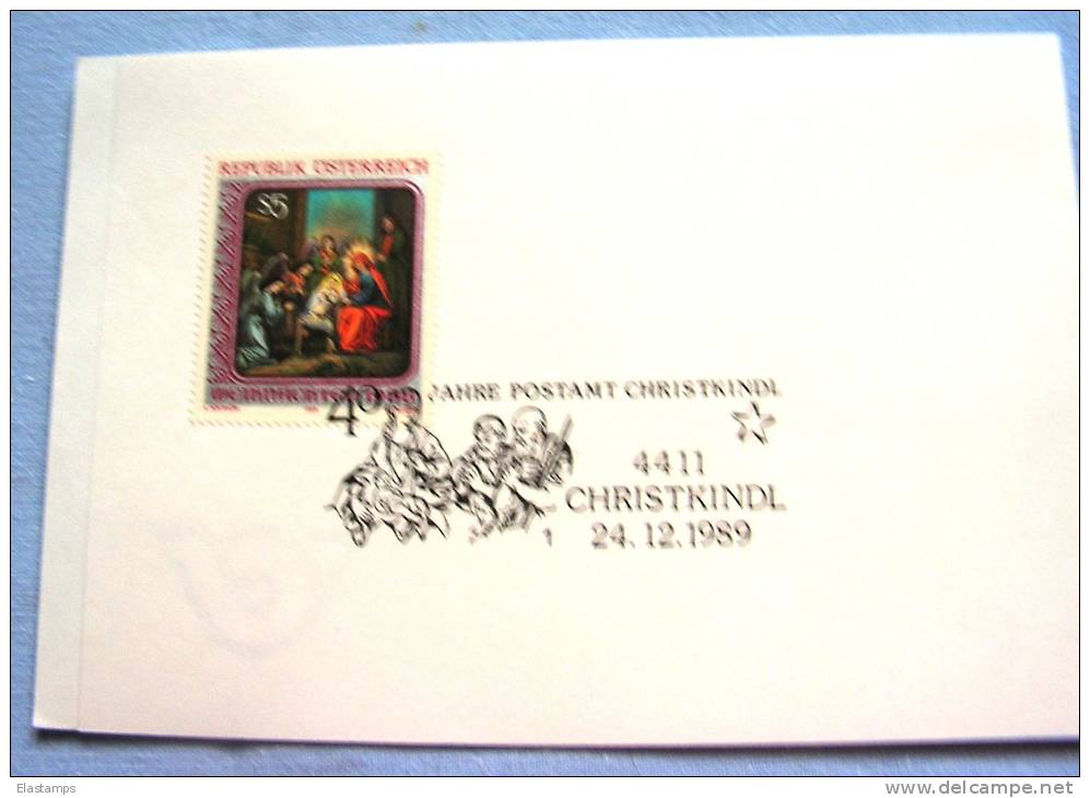 == Austria Christkindli Karte  1989  - - Covers & Documents