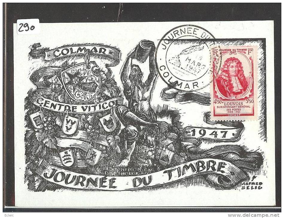 FRANCE - JOURNEE DU TIMBRE 1947 - OBLITERATION COLMAR - ....-1949