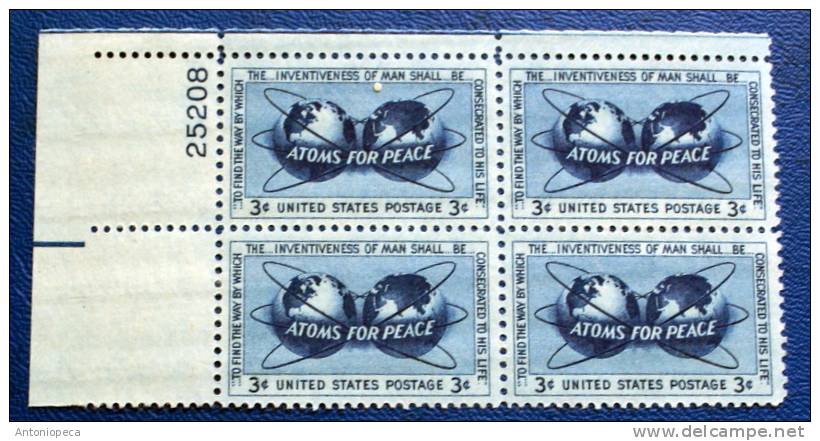 USA 1955 ATOMS FOR PEACE BLOCK MNH** - Blocks & Kleinbögen