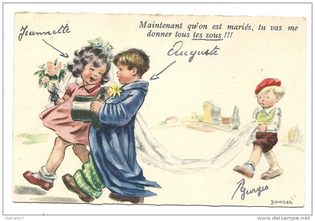 Janser (illustrateur) : Le Mariage Et Le Dont Des Sous En 1950 (animée). - Janser