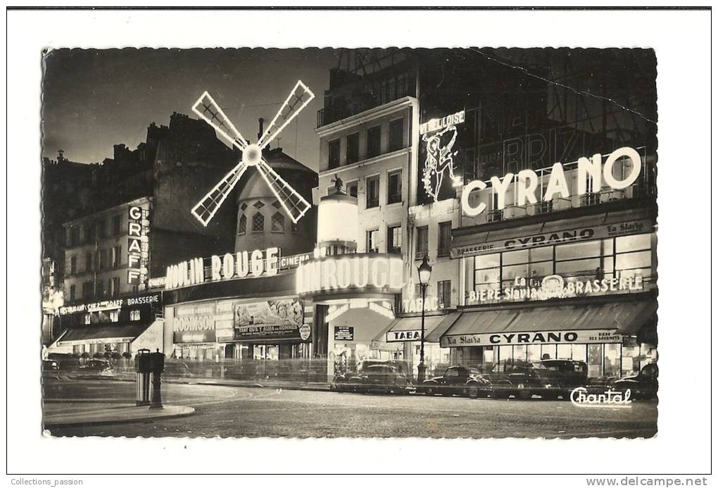 Cp, 75, Paris, Le Moulin Rouge La Nuit - Altri & Non Classificati