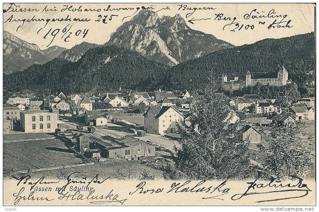 Füssen     Mit      Säuling       CPA 1904 - Fuessen