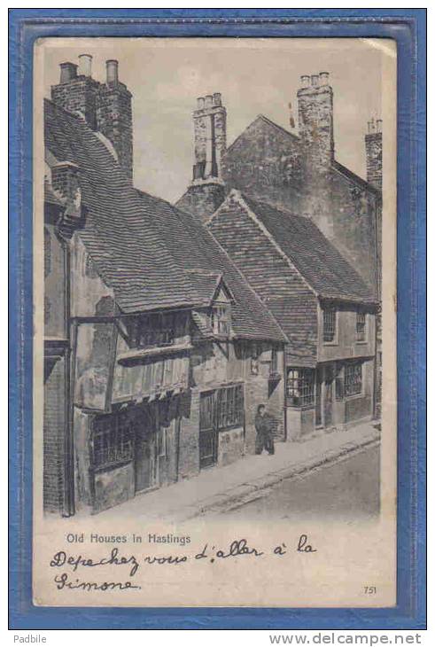 Carte Postale Angleterre  Hastings Old Houses   Trés Beau Plan - Hastings