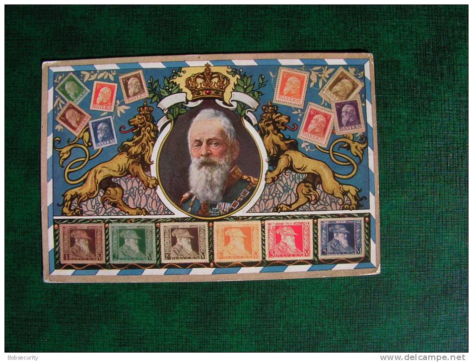 == Bayern König Ludwig  , Briefmarkenmotiva Karte  *  Ca. 1910 Otmar Zieher - Postal  Stationery