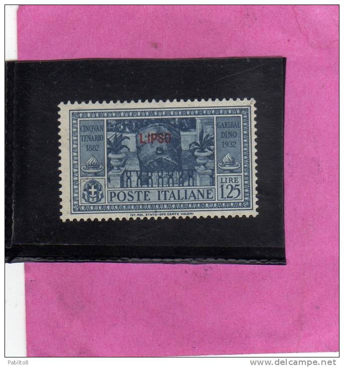 EGEO 1932 LIPSO GARIBALDI LIRE 1,25 MNH - Egée (Lipso)