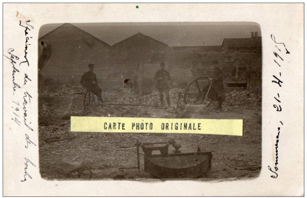 SOMMESOUS  51 CARTE PHOTO GUERRE 14 18  SPECIMEN DE TRAVAIL DES BOCHES SEPT 1914 - Autres & Non Classés