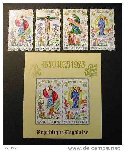 TOGO  1973 - PASCUA - PAQUES - EASTER - Yvert  Nº 766/768** + A197** + BLOCK Nº 67** - Easter