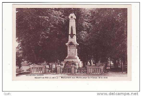 Carte 1930 NEUVY LE ROI /monument Aux Morts Pour La France 1914-18 - Neuvy-le-Roi