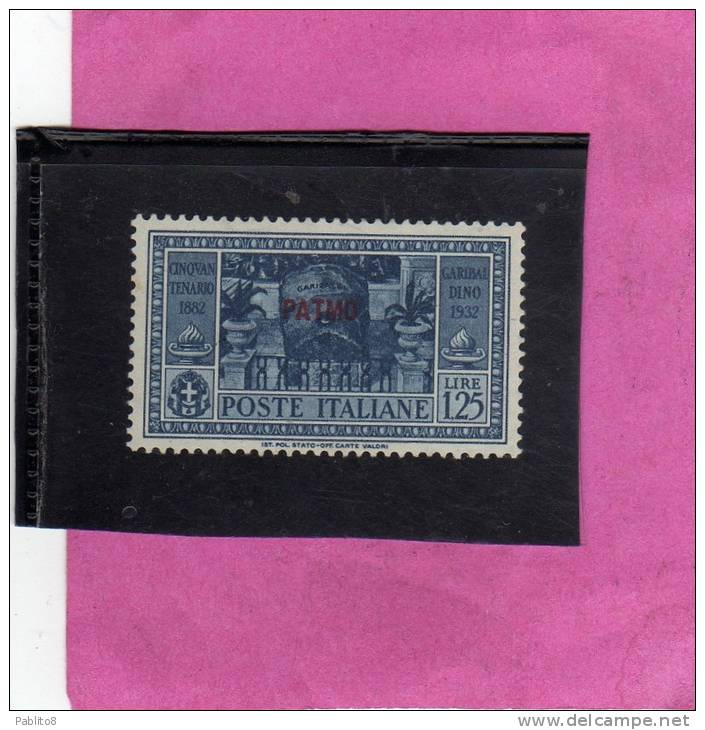 EGEO 1932 PATMO GARIBALDI LIRE 1,25 C MNH - Egée (Patmo)