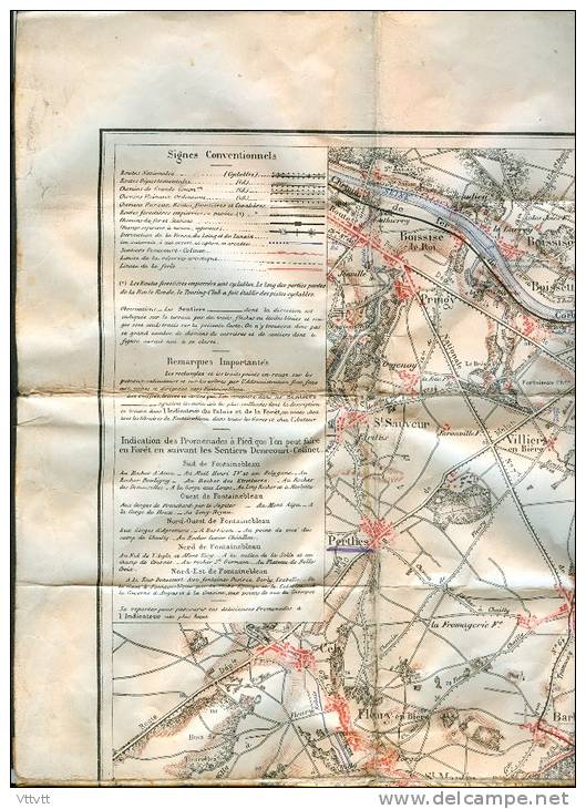 Forêt De FONTAINBLEAU Et Environs (Années 1900), 1/50.000, Par Ch. Colinet, Continuateur De Dennecourt, Promenades... - Cartes Topographiques