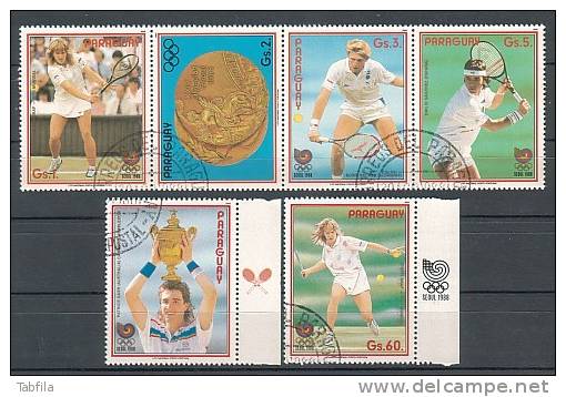 PARAGUAY \ 1988 - Jeux Olimpiques D´Ete - Seoul´88 - Tenis - 5 Tim.+ Vin. Obl. - Tischtennis