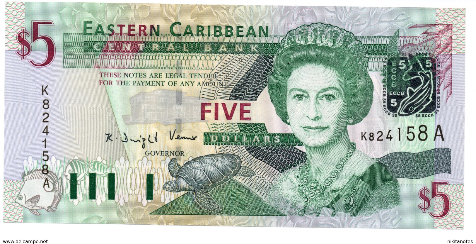 ANTIGUA CARAIBI ORIENTALI - Eastern Caribbean 5 Dollars Unc See Scan - Caraïbes Orientales