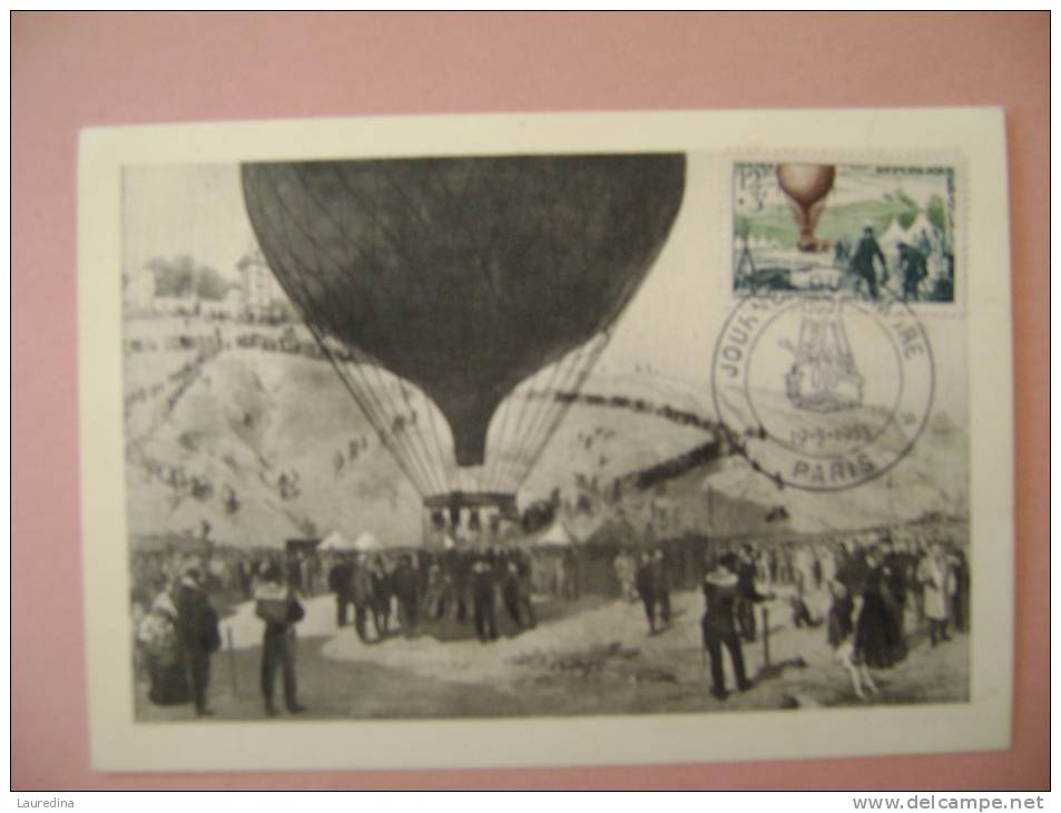 CPM  MONTGOLFIERE - JOURNEE DU TIMBRE A PARIS LE 19.3.1955 - ECRITE E? 1955 - Balloons